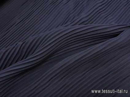 Плиссе шелк (о) темно-синее - итальянские ткани Тессутидея арт. 10-1841