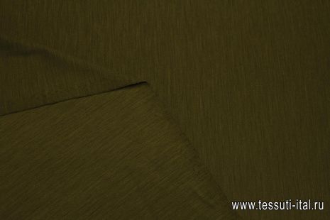 Трикотаж шерсть (о) хаки - итальянские ткани Тессутидея арт. 15-1119