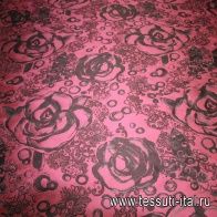Плательная (н) розово-коричневый орнамент - итальянские ткани Тессутидея арт. 03-2874