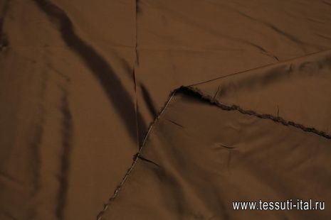 Подкладочная вискоза твил (о) шоколадная - итальянские ткани Тессутидея арт. 08-1394