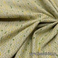 Шанель (н) желто-зеленые вкрапления на айвори - итальянские ткани Тессутидея арт. 01-5323