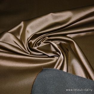 Плательная атлас стрейч watusso (о) темно-коричневая Armani ш-130см - итальянские ткани Тессутидея арт. 03-2532
