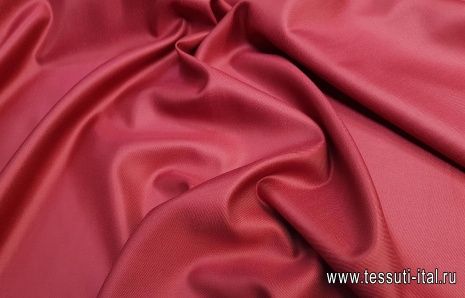 Шелк твил (о) красно-малиновый - итальянские ткани Тессутидея арт. 02-8735