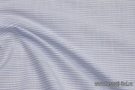 Сорочечная (н) бело-голубая полоска - итальянские ткани Тессутидея арт. 01-6221