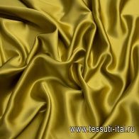 Шелк атлас (о) желто-горчичный - итальянские ткани Тессутидея арт. 10-1030