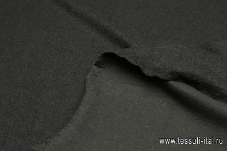 Трикотаж лоден (о) черный - итальянские ткани Тессутидея арт. 15-1079