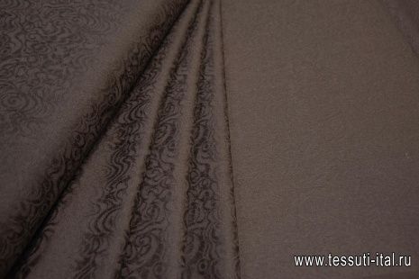 Плательная фактурная (о) темно-коричневая - итальянские ткани Тессутидея арт. 17-0924