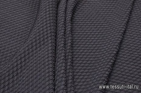 Плательная стрейч фактурная (о) черная - итальянские ткани Тессутидея арт. 03-5550