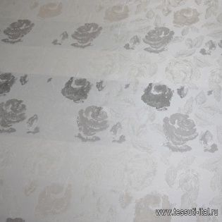 Тафта (о) серо-бежевый орнамент  - итальянские ткани Тессутидея арт. 03-3182