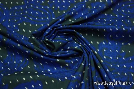 Сорочечная (н) сине-бело-серый крупный орнамент ш-150см - итальянские ткани Тессутидея арт. 01-3081