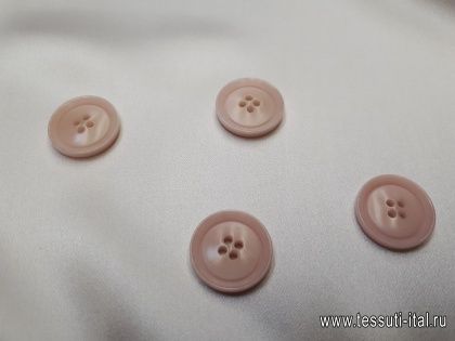 Пуговица пластик 4 прокола d-20мм светло-розовая - итальянские ткани Тессутидея арт. F-3872