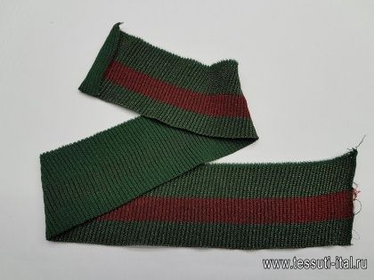 Подвяз с люрексом (н) красно-зеленый 7,5*80см  - итальянские ткани Тессутидея арт. F-3530