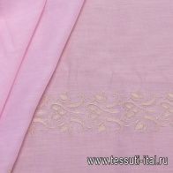 Батист (о) бежевая вышивка на розовом - итальянские ткани Тессутидея арт. 01-5241