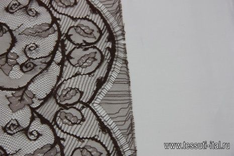 Кружево (о) темно-коричневое ш-105см Solstiss - итальянские ткани Тессутидея арт. 03-3832
