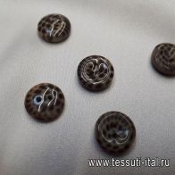 Пуговица пластик 2 прокола d-14мм леопардовая - итальянские ткани Тессутидея арт. F-3835