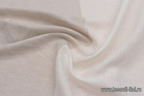 Лен (н) бело-бежевые полосы - итальянские ткани Тессутидея арт. 16-0809