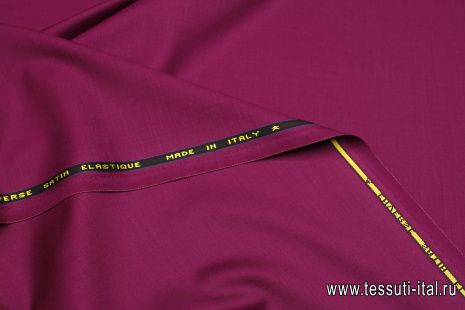 Костюмная стрейч дабл фэйс (о) темная фуксия - итальянские ткани Тессутидея арт. 05-4375