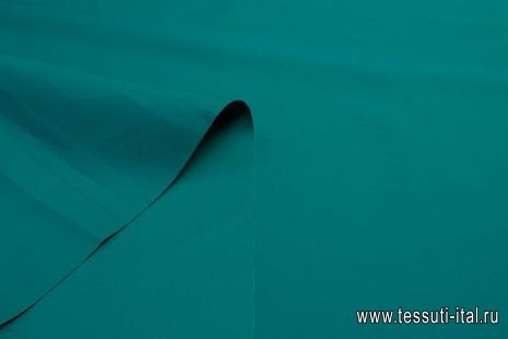 Хлопок дабл стрейч с водоотталкивающим покрытием (о) зеленый - итальянские ткани Тессутидея арт. 01-5398
