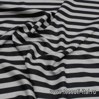 Плательная вискоза (н) серо-черная полоска - итальянские ткани Тессутидея арт. 01-7172
