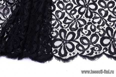 Кружевное полотно (о) черное Solstiss - итальянские ткани Тессутидея арт. 03-5996