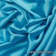 Шелк атлас стрейч (о) голубой - итальянские ткани Тессутидея арт. 02-8556