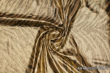 Жаккард матлассе с напылением (н) черно-золотой - итальянские ткани Тессутидея арт. 03-7092