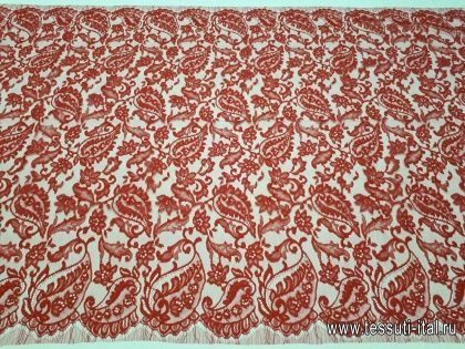 Кружевное полотно (н) красное ш-90см Jean Bracq - итальянские ткани Тессутидея арт. 03-5322