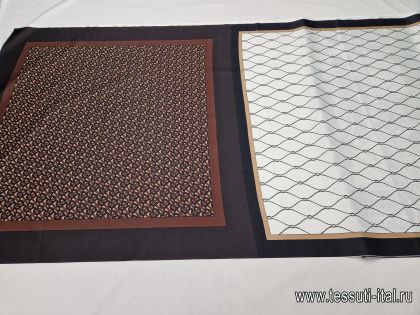 Шелк купон-палантин 210*70см коричнево-серый - итальянские ткани Тессутидея арт. F-6034