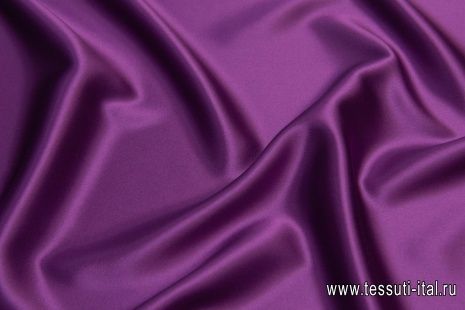 Шелк атлас стрейч (о) фиолетовый - итальянские ткани Тессутидея арт. 10-1759