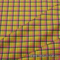 Костюмная (н) желто-розово-зеленая клетка - итальянские ткани Тессутидея арт. 05-4709