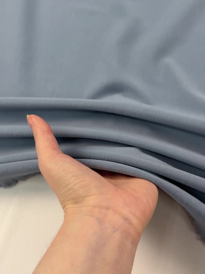 Джерси вискоза+полиамид (о) серо-голубое - итальянские ткани Тессутидея арт. 14-1764