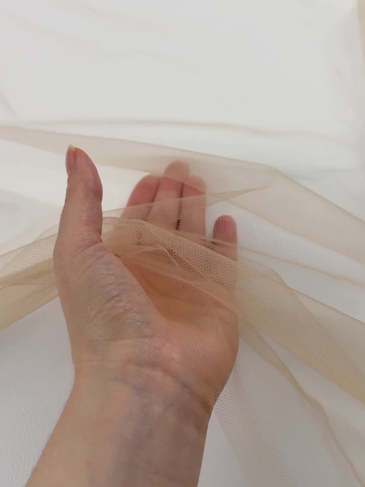 Сетка плательная (о) бежевая - итальянские ткани Тессутидея арт. 03-7508