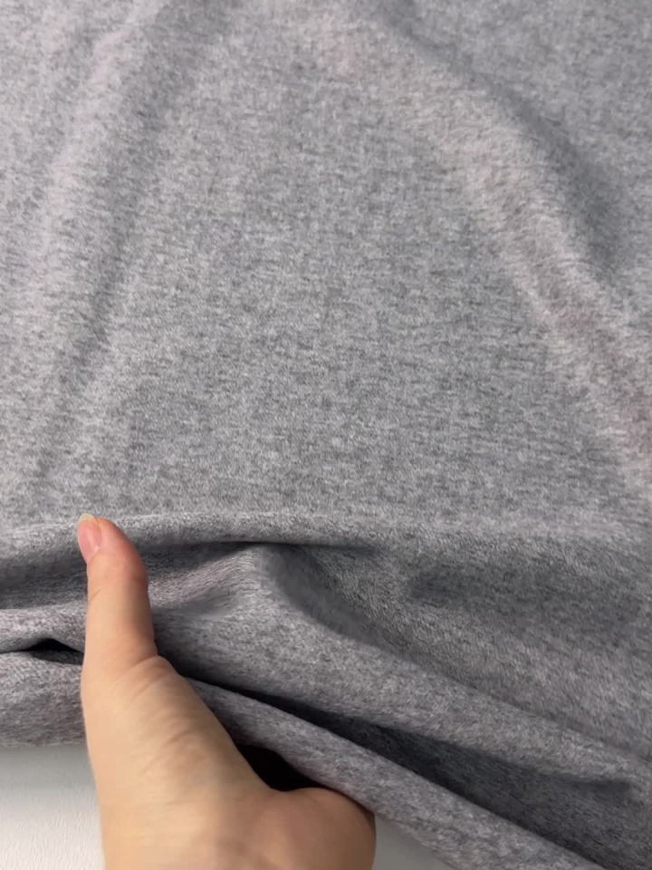 Костюмная шерсть фланель (о) светло-серая - итальянские ткани Тессутидея арт. 05-5221