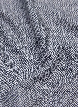 Сорочечная стрейч (н) сине-белый геометрический принт - в интернет-магазине тканей Тессутидея арт. 01-6321