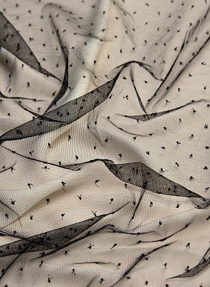 Плательная сетка с вкраплениями (о) черная - в интернет-магазине тканей Тессутидея арт. 03-6419