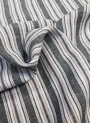 Лен (н) серо-красная полоска - в интернет-магазине тканей Тессутидея арт. 16-0513