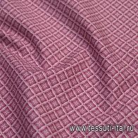 Сорочечная (н) розово-бордовый принт - итальянские ткани Тессутидея арт. 01-6158