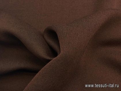 Крепдешин дабл (о) темно-коричневый - итальянские ткани Тессутидея арт. 02-7662