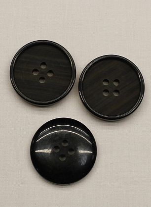 Пуговица пластик 4 прокола d-25мм коричнево-черная - в интернет-магазине тканей Тессутидея арт. F-6836
