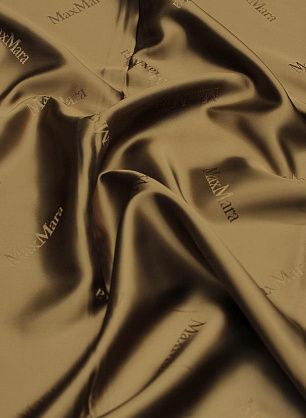 Подкладочная вискоза (о) коричневая с надписью Max Mara - в интернет-магазине тканей Тессутидея арт. 08-1438