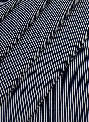 Трикотаж хлопок дабл (н) сине-белая/бело-бежевая полоска - в интернет-магазине тканей Тессутидея арт. 12-0938