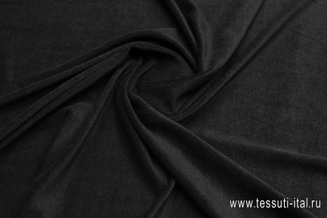 Футер с начесом шерсть (о) черный - итальянские ткани Тессутидея арт. 15-1105