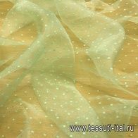 Органза с люрексом (о) светло-зеленая с вкраплениями - итальянские ткани Тессутидея арт. 03-4715