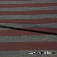 Костюмная (н) серо-бордовая полоска - итальянские ткани Тессутидея арт. 05-2548