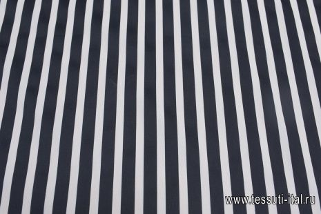 Хлопок сатин (н) черно-белая полоска - итальянские ткани Тессутидея арт. 01-6736