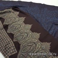 Платок 130*130см принт на темно-коричневом - итальянские ткани Тессутидея арт. F-5685