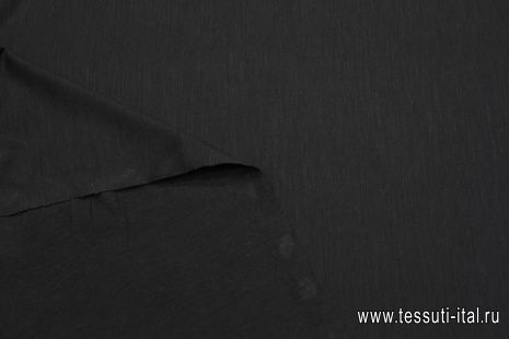 Трикотаж вискоза+шелк (о) черный - итальянские ткани Тессутидея арт. 14-1742
