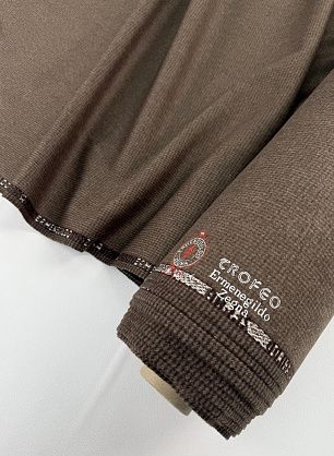 Костюмная шерсть (н) мелкая бежево-коричневая меланжевая клетка - в интернет-магазине тканей Тессутидея арт. 05-5140