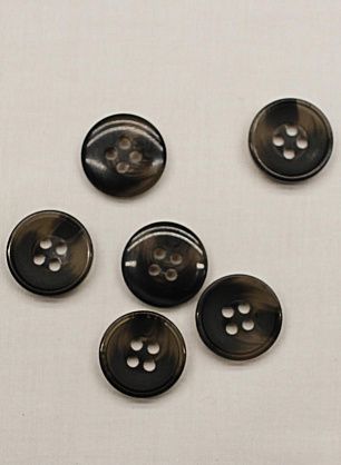 Пуговица пластик под рог 4 прокола d-15мм черная - в интернет-магазине тканей Тессутидея арт. F-6724