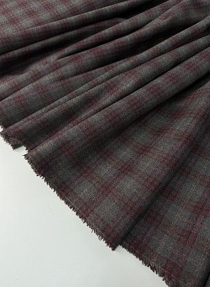 Костюмная шерсть (н) серо-бежево-бордовая клетка - в интернет-магазине тканей Тессутидея арт. 05-5050